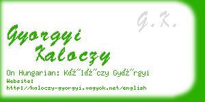 gyorgyi kaloczy business card